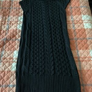 Black Cable Knit Sweater Dress